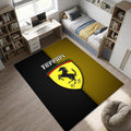 Ferrari Carbon Gold Area Rug Living Room Luxury Carpet Washable