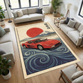 Ferrari F40 Hokusai Area Rug Ukiyo-e Retro Living Room Carpet