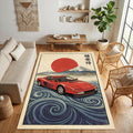 Ferrari F40 Hokusai Area Rug Ukiyo-e Retro Living Room Carpet