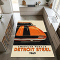 American Muscle Car Area Rug Man Cave Retro Garage Carpet