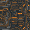 Sci-Fi Circuit Board Area Rug Gaming Room Tech Office Carpet