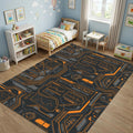Sci-Fi Circuit Board Area Rug Gaming Room Tech Office Carpet