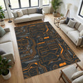 Sci-Fi Circuit Board Area Rug Gaming Room Tech Office Carpet