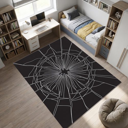 Broken Glass Area Rug Dark Aesthetic Bedroom Carpet Washable