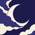 Crescent Moon Cloud Area Rug Boho Celestial Bedroom Carpet