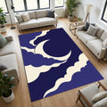 Crescent Moon Cloud Area Rug Boho Celestial Bedroom Carpet
