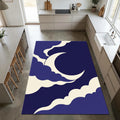 Crescent Moon Cloud Area Rug Boho Celestial Bedroom Carpet