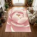 Blush Pink Peony Area Rug Bedroom Living Room Decor Washable