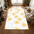 Cute Star Cloud Nursery Rug Baby Room Decor Washable NonSlip Play