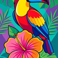 Tropical Toucan Bird Rug Kids Room Decor Washable NonSlip