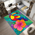 Tropical Toucan Bird Rug Kids Room Decor Washable NonSlip