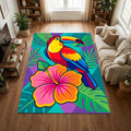 Tropical Toucan Bird Rug Kids Room Decor Washable NonSlip